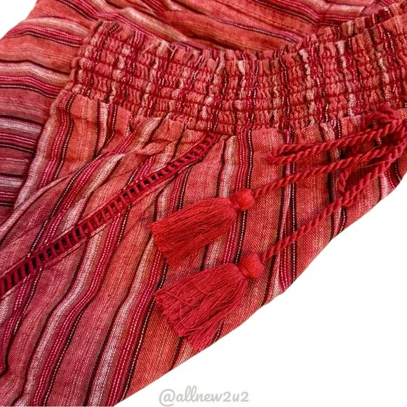 Briggs Women's Red Striped Shorts Linen Size XXL New with tags - Picture 4 of 13
